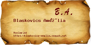 Blaskovics Amélia névjegykártya